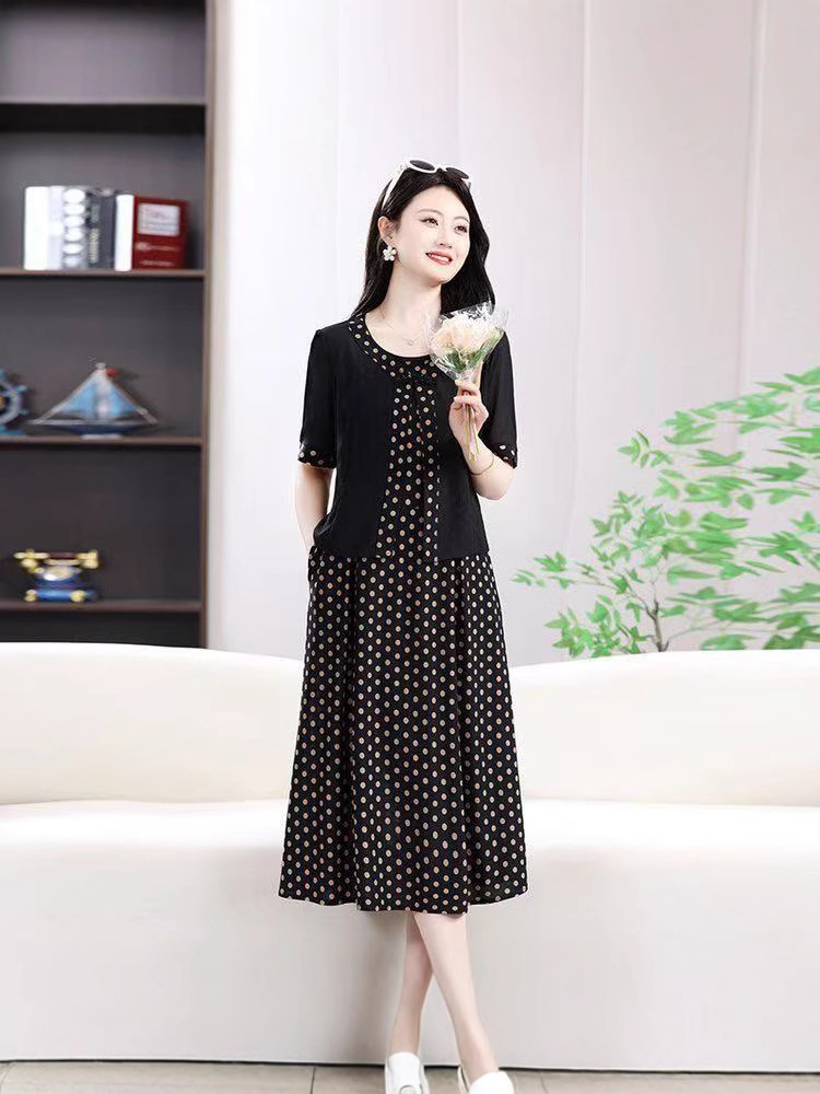 假兩件冰絲連衣裙