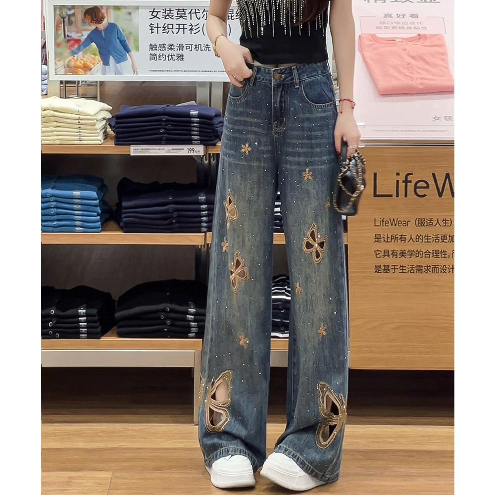 鏤空刺繡牛仔褲