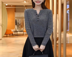 優雅長袖針織衫